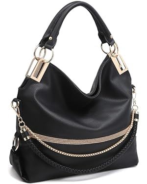 Amazon.com: Dasein Purses for Women Vegan Leather Handbags Rhinestones Hobo Bags Tote Purse Shoulder Bag Ladies Handbag (Black) : Clothing, Shoes & Jewelry