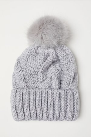 Cable-knit Hat - Light gray melange - Ladies | H&M US