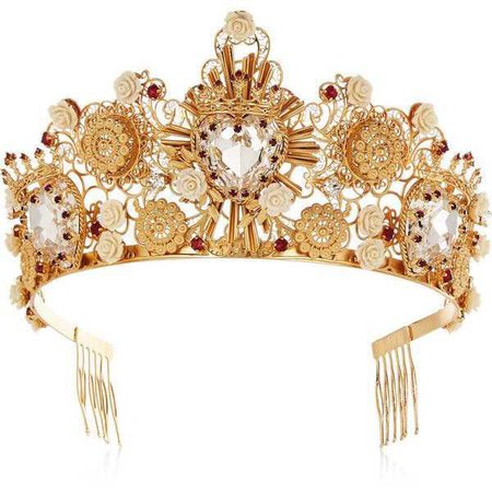 Dolce & Gabbana Gold-tone Swarovski crystal crown
