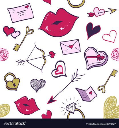 Valentines day seamless pattern Royalty Free Vector Image