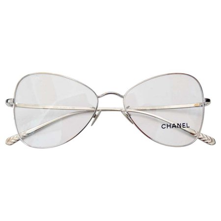 Chanel Fall 2019 Silver Eye Glasses For Sale at 1stdibs