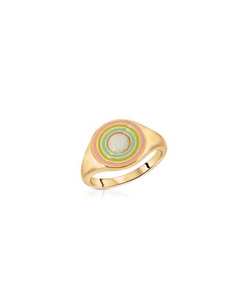 Elizabeth Stone Jewelry Chroma Rainbow Signet Ring