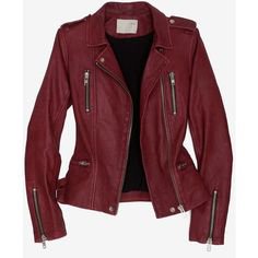 Pinterest | red leather jacket