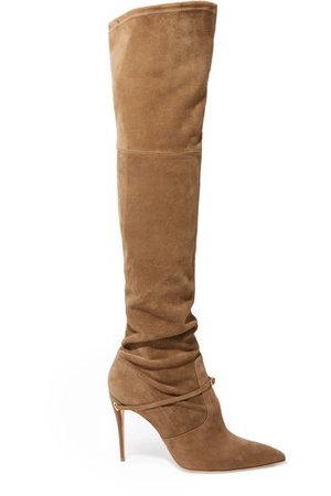Jennifer Chamandi | Alessandro 105 suede over-the-knee boots | NET-A-PORTER.COM