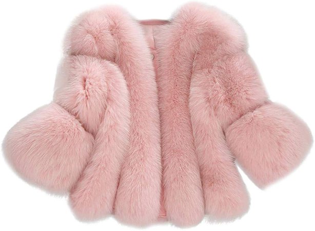 Luxury Faux Fur Coat, Women's 2019 Winter Solid Short Stitching Jackets Outwear for Wedding Party by-NEWONESUN Pink at Amazon Women's Coats Shop