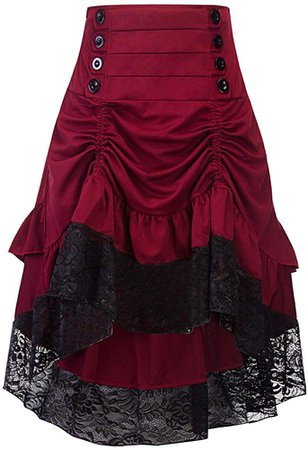Steampunk Retro Gothic Vintage Ruffle Skirt