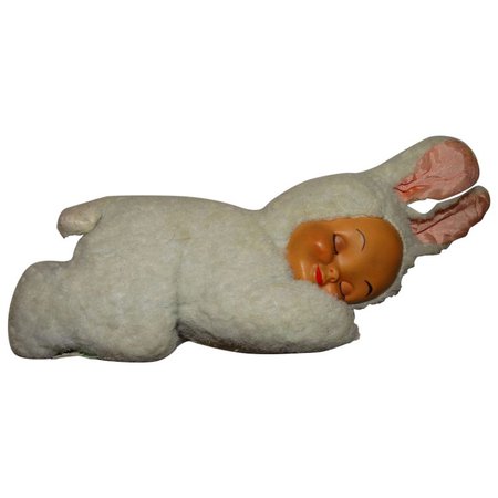 Gund 1950s Sleeping Baby Bunny Doll : Identical Cousins | Ruby Lane