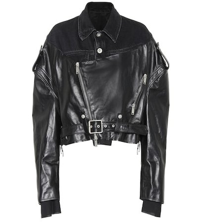Leather and denim jacket