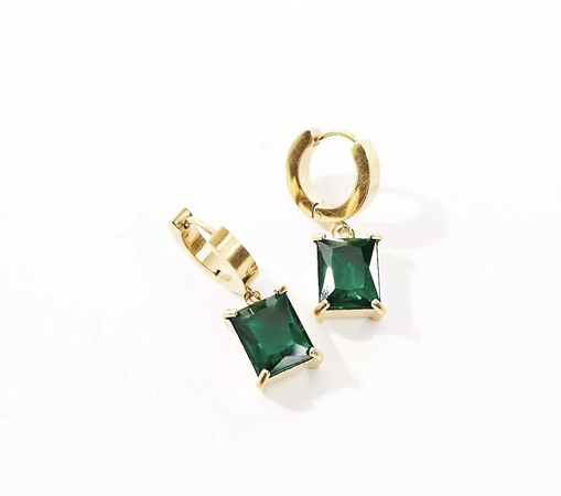 green and gold earrings