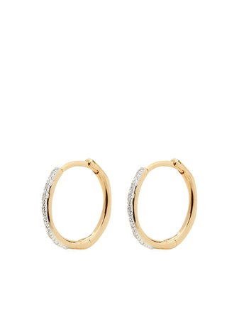 Monica Vinader 18kt Gold Vermeil Riva Wave Hoop Diamond Earrings - Farfetch