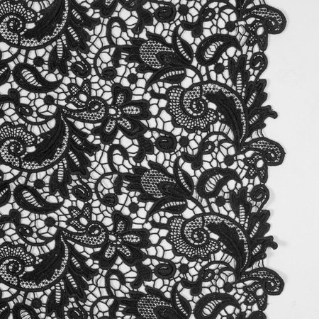 Black Floral Guipure Cotton Lace