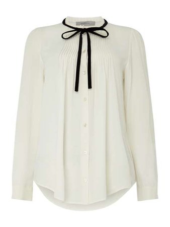 Marella Pleated Blouse With Velvet Tie - House of Fraser