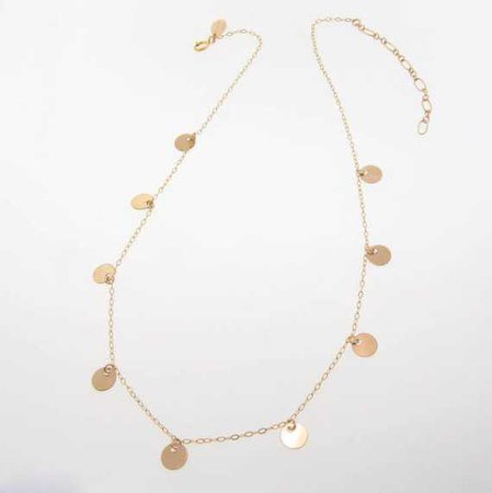 gold coin necklace token chain golden choker jewelry