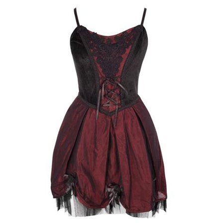 Dark Red & Black Corset Dress