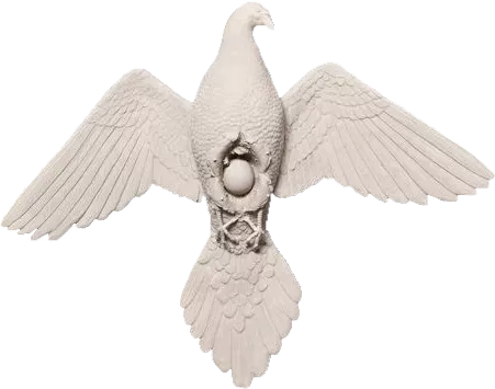 white dove bird statue sticker by @brigittefitzgerald