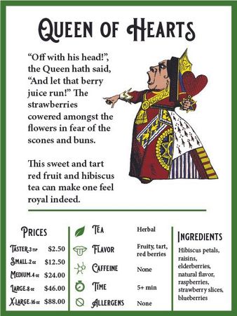 Queen of Hearts - Alice in Wonderland inspired fandom tea — Tea & Absinthe