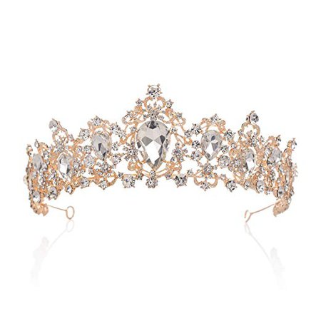 Amazon.com : SWEETV Royal CZ Crystal Tiara Wedding Crown Princess Headpieces Bridal Hair Accessories, Sapphire+Silver : Beauty
