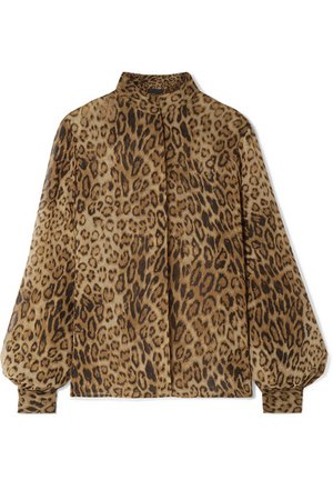 Nili Lotan | Evelyn leopard-print silk-chiffon blouse | NET-A-PORTER.COM