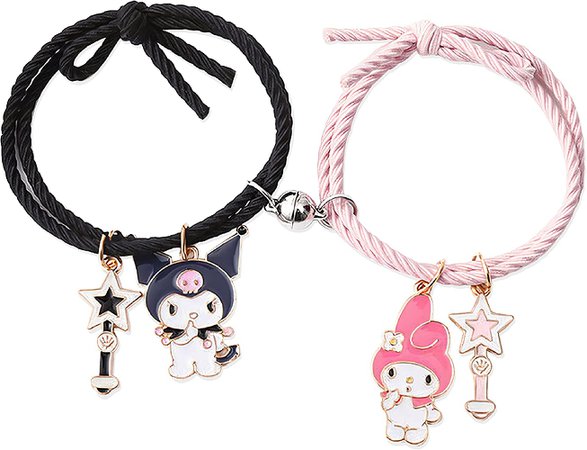 Amazon.com: Bestie Couples Bracelets Mutual Attraction Relationship Matching Friendship His Hers Rope Bracelet Bff Best Friend Gift (Black Pink): Clothing, Shoes & Jewelry