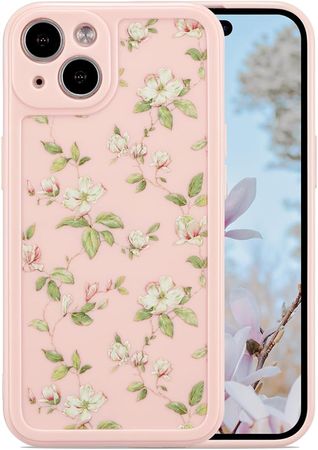Amazon.com: ZTOFERA Compatible with iPhone 15 Case for Girls Women, Floral Flower Pattern Design Silicone Case, Slim Shockproof TPU Protective Bumper Case Cover for iPhone 15 6.1 inch,Beige : Cell Phones & Accessories