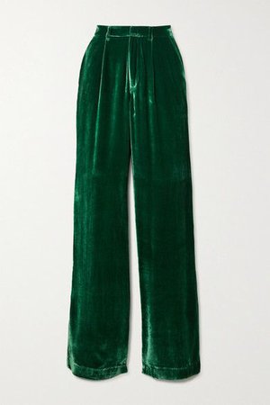 Green Wes velvet wide-leg pants | Reformation