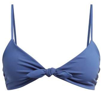 Carla Tie Front Bikini Top - Womens - Blue