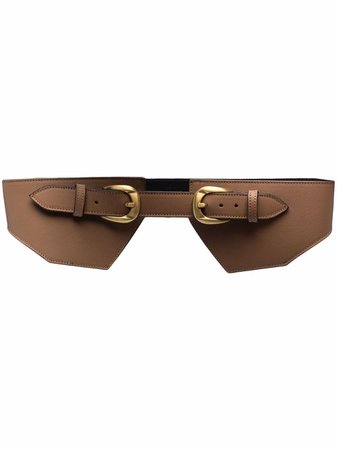 Federica Tosi double-buckled Leather Belt - Farfetch