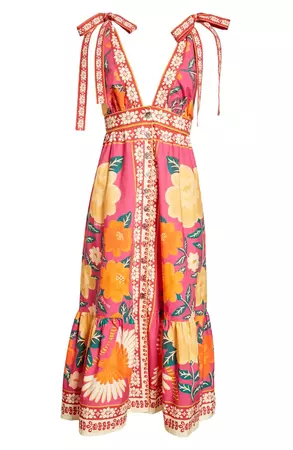 FARM Rio Flower Tapestry Midi Dress | Nordstrom