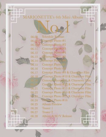 MARIONETTE NO.1 Schedule