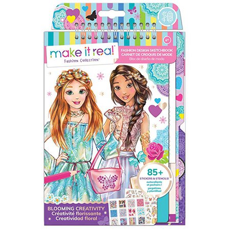 Amazon.com: Make It Real – Fashion Design Sketchbook: Blooming Creativity. Inspirational Fashion Design Coloring Book for Girls. Includes Sketchbook, Stencils, Puffy Stickers, Foil Stickers, and Design Guide: Gateway