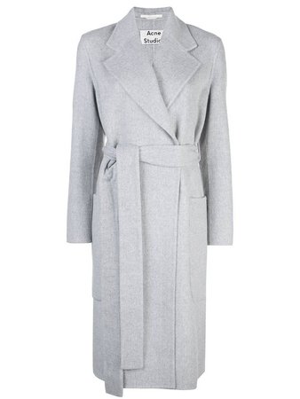 Acne Studios Grey Mohair Belted Coat | The Webster