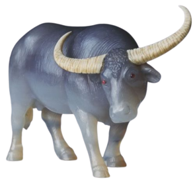 bull statue blue