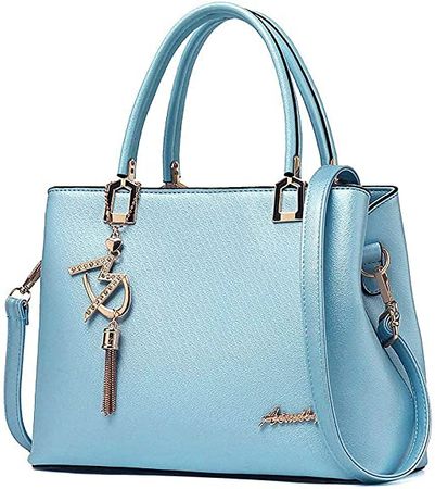 Amazon.com: Womens Purses and Handbags Shoulder Bags Ladies Designer Top Handle Satchel Tote Bag (Light Blue) : Clothing, Shoes & Jewelry