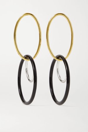 Gold Tria gold and silver-tone acrylic earrings | Cult Gaia | NET-A-PORTER