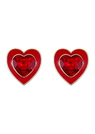 Crown & Ivy™ Gold Tone Crystal Heart Stud Earrings