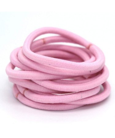4 mm Elastic Bands Hair Ties Children Rubber hair headbands - 100 Pcs (Pink) - Pink - C21825KE5C8