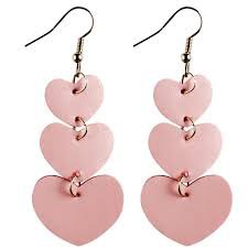 pink heart dangle earrings - Google Search