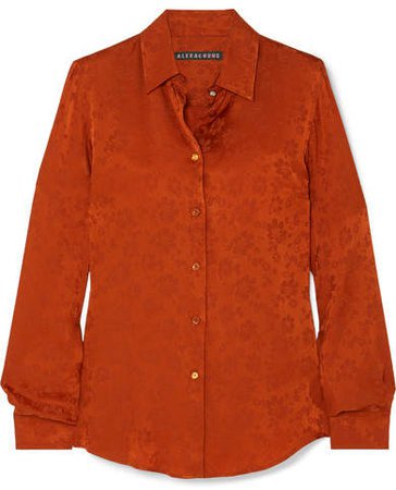 Satin-jacquard Shirt - Orange