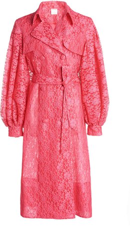 Huishan Zhang Isadora Belted Lace Trench Coat
