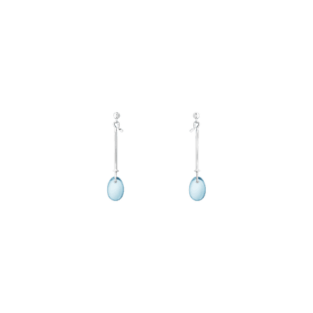 Dew Drop earrings in sterling silver with blue topaz | Georg Jensen