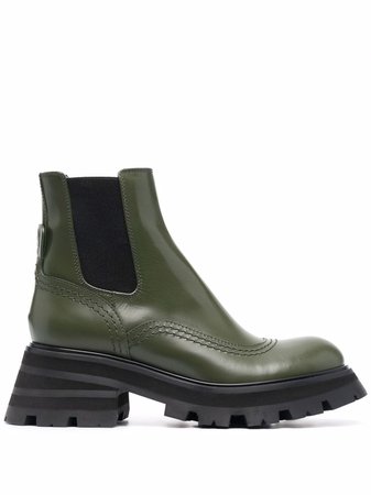 Alexander McQueen Wander ridged-sole Leather Boots - Farfetch