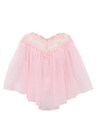 Christopher Kane Lace-Trimmed Tulle Cape