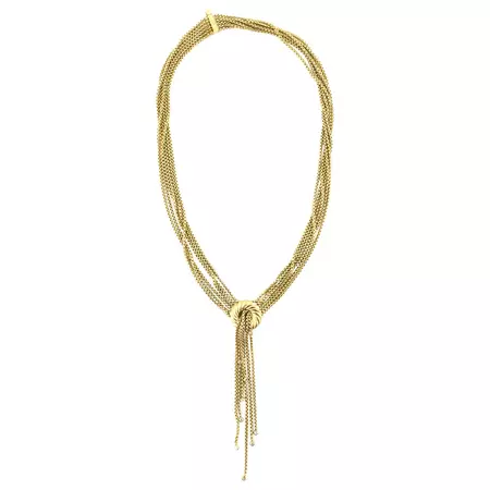 David Yurman Multi Strand Lariat Necklace in 18K Gold For Sale at 1stDibs | david yurman lariat necklace
