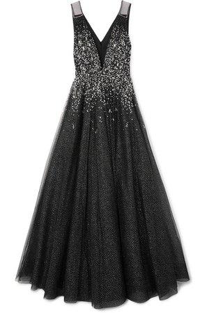 Jenny Packham | Samar crystal-embellished glittered tulle gown | NET-A-PORTER.COM