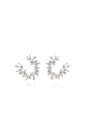18K Gold Diamond Hoop Earrings by Suzanne Kalan | Moda Operandi