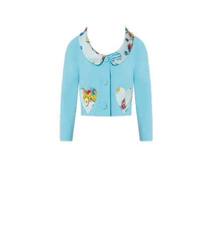 Moschino | Calico Animals Details Crepe Jacket in Blue (Dei5 edit)