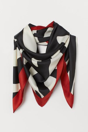 Patterned Satin Scarf - Rust red/zebra print - Ladies | H&M US