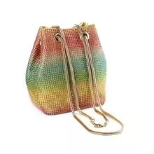 Rainbow Color Diamond Bucket Bag