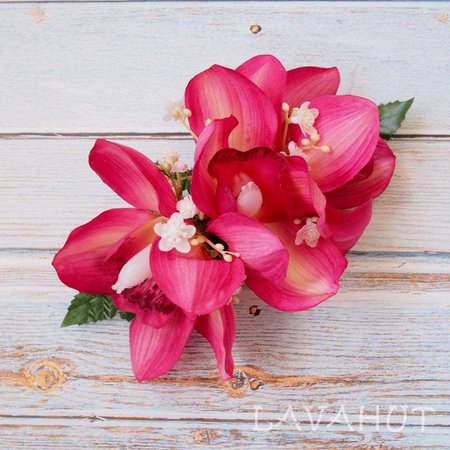 Lavahut - Dreamy Cymbidium Pink Hawaiian Flower Hair Clip