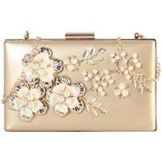 Women's Rimen & Co PU Leather Front Solid Floral Clutch with Removable